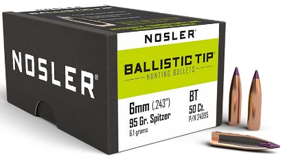 Picture of Nosler 24095 Ballistic Tip 6Mm .243 95 Gr Spitzer/ 50 Per Box 