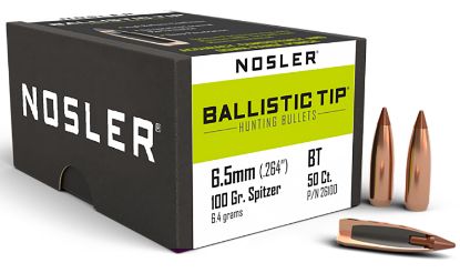 Picture of Nosler 26100 Ballistic Tip 6.5 Creedmoor .264 100 Gr Spitzer/ 50 Per Box 