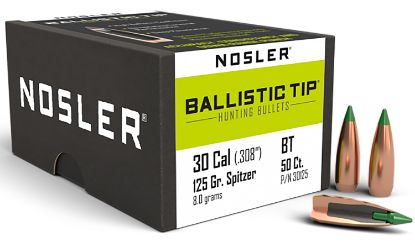 Picture of Nosler 30125 Ballistic Tip 30 Caliber .308 125 Gr Spitzer/ 50 Per Box 