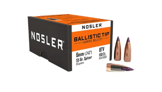 Picture of Nosler 24055 Ballistic Tip 6Mm .243 55 Gr Spitzer/ 100 Per Box 