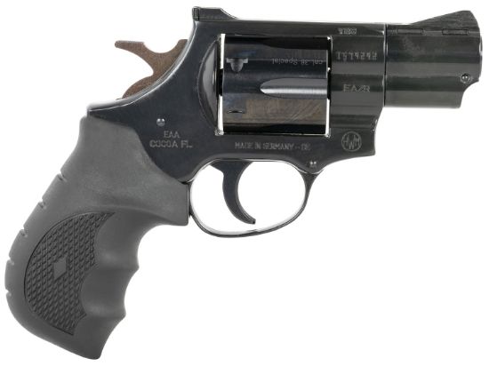 Picture of Weihrauch Guns 770125 Windicator 38 Special 6Rd 2" Blued Steel Barrel & Cylinder, Compact Blued Steel Frame W/Exposed Hammer, Ramp Front/Fixed Rear Sights, Finger Grooved Black Rubber Grip 
