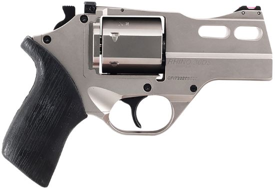 Picture of Chiappa Firearms 340290 Rhino 30Ds Small Frame 357 Mag 6 Shot, 3" Nickel-Plated Steel Vent Rib Barrel & Cylinder, Nickel-Plated Aluminum Frame, Black Rubber Grip, Concealed Hammer 