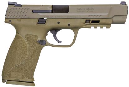 Picture of Smith & Wesson 11989 M&P M2.0 9Mm Luger 5" Barrel 17+1, Flat Dark Earth Polymer Frame With Picatinny Acc. Rail, Fde Armornite Stainless Steel Slide, No Manual Safety 