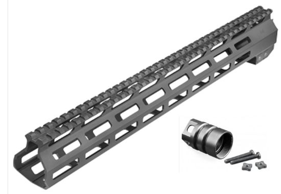 Picture of Aim Sports Mtm13h308 Ar Handguard 13.50" High M-Lok Style Made Of 6061-T6 Aluminum With Black Anodized Finish For 308 Cal Ar-10 