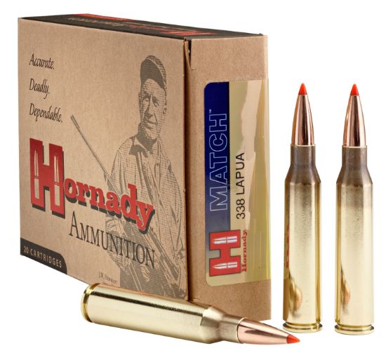 Picture of Hornady 8230 Match 338 Lapua Mag 250 Gr Boat Tail Hollow Point 20 Per Box/ 6 Case 