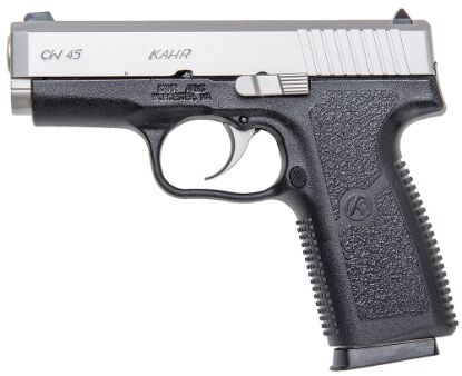 Picture of Kahr Arms Cw4543 Cw 45 Acp Caliber With 3.60" Barrel, 6+1 Capacity, Black Finish Frame, Serrated Matte Stainless Steel Slide & Textured Polymer Grip 