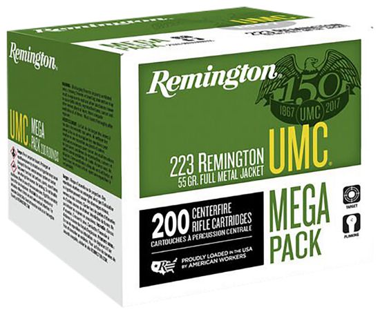 Picture of Remington Ammunition 23683 Umc Mega Pack 223 Rem 55 Gr Full Metal Jacket 200 Per Box/ 4 Cs 