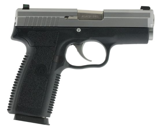 Picture of Kahr Arms Kp4543n P *Ca Compliant 45 Acp Caliber With 3.40" Barrel, 6+1 Capacity, Black Finish Frame, Serrated Matte Stainless Steel Slide, Textured Polymer Grip & Truglo Night Sights 