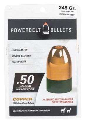 Picture of Powerbelt Bullets Ac1589 Copper Muzzleloader 50 Cal Hollow Point 245 Gr/ 15Rd Box 