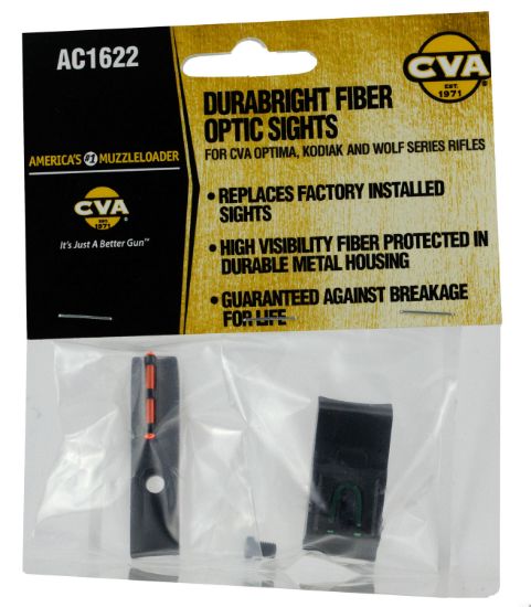 Picture of Cva Ac1622 Durasight Z2 Black | Red Fiber Optic Front Sight Green Fiber Optic Rear Sight 