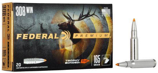 Picture of Federal P308tt2 Premium 308 Win 165 Gr Trophy Bonded Tip 20 Per Box/ 10 Case 