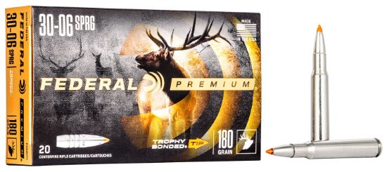 Picture of Federal P3006tt1 Premium 30-06 Springfield 180 Gr Trophy Bonded Tip 20 Per Box/ 10 Case 