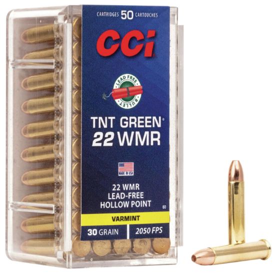 Picture of Cci 0060 Tnt Green 22 Wmr 30 Gr Speer Tnt Green Hollow Point 50 Per Box/ 40 Case 