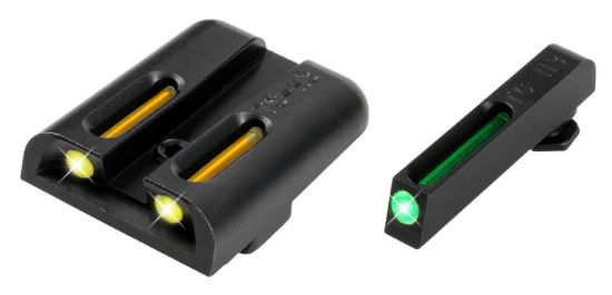 Picture of Truglo Tg131gt1y Tfo Black | Green Tritium & Fiber Optic Front Sight Yellow Tritium & Fiber Optic Rear Sight 