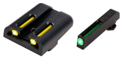 Picture of Truglo Tg131gt2y Tfo Black | Green Tritium & Fiber Optic Front Sight Yellow Tritium & Fiber Optic Rear Sight 