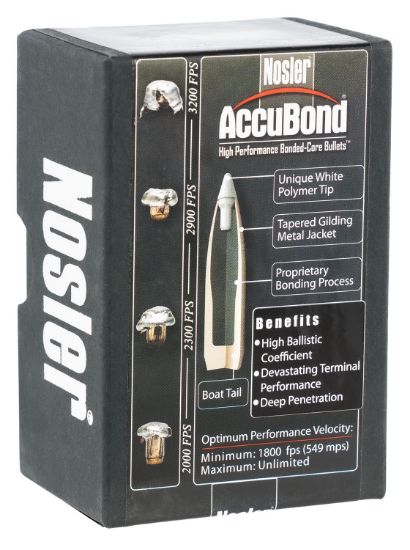 Picture of Nosler 57287 Accubond 338 Cal .338 250 Gr Spitzer Point/ 50 Per Box 