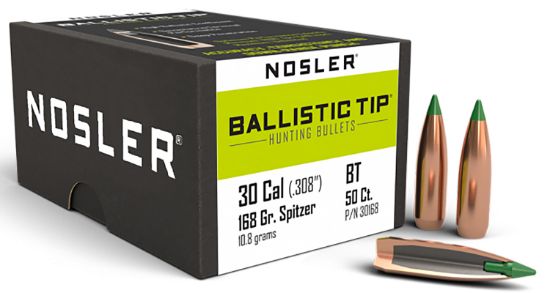 Picture of Nosler 30168 Ballistic Tip 30 Caliber .308 168 Gr Spitzer/ 50 Per Box 