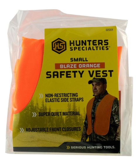 Picture of Hunters Specialties 02001 Safety Vest Small Orange Polyester 