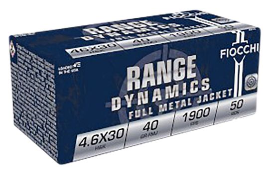 Picture of Fiocchi 46Exa Range Dynamics 4.6X30mm H&K 40 Gr Full Metal Jacket 50 Per Box/ 20 Case 