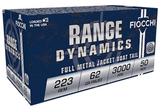 Picture of Fiocchi 223C Range Dynamics 223 Rem 62 Gr Full Metal Jacket Boat Tail 50 Per Box/ 20 Case 