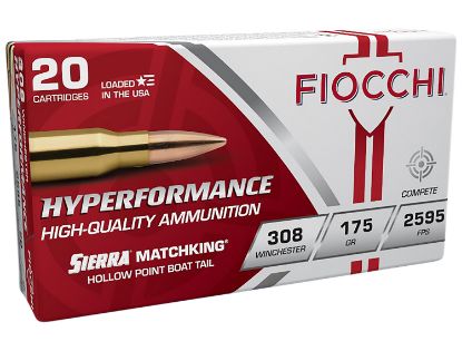 Picture of Fiocchi 308Mkd Hyperformance Compete 308 Win 175 Gr Sierra Matchking Bthp 20 Per Box/ 10 Case 