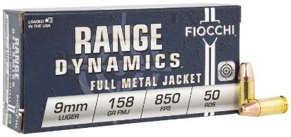 Picture of Fiocchi 9Ape Range Dynamics 9Mm Luger 158 Gr Full Metal Jacket 50 Per Box/ 20 Case 