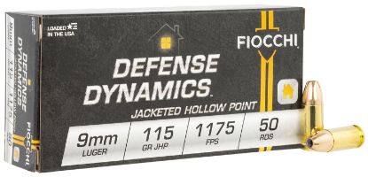 Picture of Fiocchi 9Aphp Defense Dynamics 9Mm Luger 115 Gr Jacket Hollow Point 50 Per Box/ 20 Case 