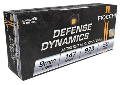Picture of Fiocchi 9Apdhp Defense Dynamics 9Mm Luger 147 Gr Jacketed Hollow Point 50 Per Box/ 20 Case 