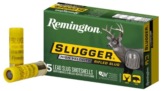 Picture of Remington Ammunition 28608 Slugger High Velocity 20 Gauge 2.75" 1/2 Oz Rifled Slug Shot 5 Per Box/ 50 Cs 