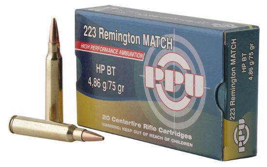 Picture of Ppu Ppm2232 Match 223 Rem 75 Gr Hollow Point Boat Tail 20 Per Box/ 50 Case 