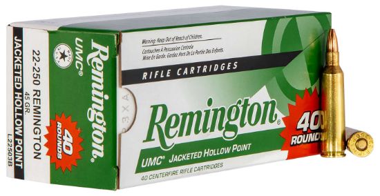 Picture of Remington Ammunition 23769 Umc Value Pack 22-250 Rem 45 Gr Jacket Hollow Point 40 Per Box/ 10 Cs 