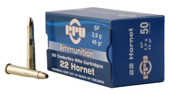 Picture of Ppu Pp22h Standard Rifle 22 Hornet 45 Gr Soft Point 50 Per Box/ 20 Case 