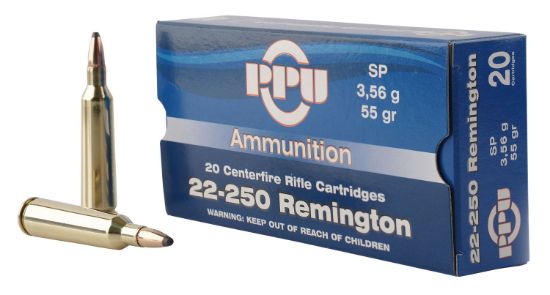 Picture of Ppu Pp22250 Standard Rifle 22-250 Rem 55 Gr Soft Point 20 Per Box/ 10 Case 