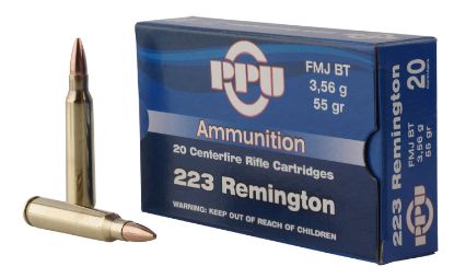 Picture of Ppu Pp223f1 Standard Rifle 223 Rem 55 Gr Full Metal Jacket Boat Tail 20 Per Box/ 50 Case 