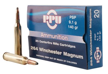 Picture of Ppu Pp264 Standard Rifle 264 Win Mag 140 Gr Pointed Soft Point 20 Per Box/ 10 Case 