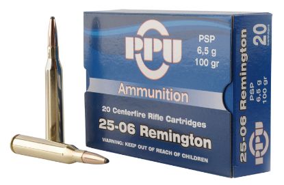 Picture of Ppu Pp2506p Standard Rifle 25-06 Rem 100 Gr Pointed Soft Point 20 Per Box/ 10 Case 