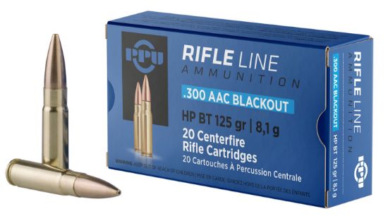 Picture of Ppu Pp300bh Standard Rifle 300 Blackout 125 Gr Hollow Point Boat Tail 20 Per Box/ 50 Case 