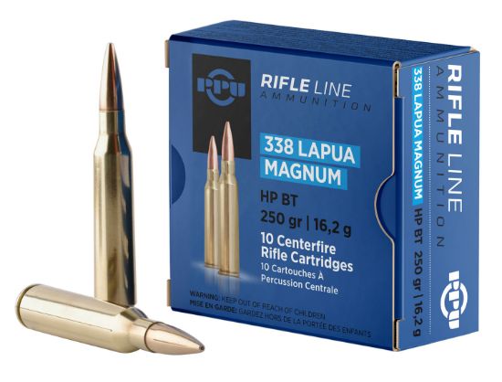 Picture of Ppu Pp338h Standard Rifle 338 Lapua Mag 250 Gr Hollow Point Boat Tail 10 Per Box/ 20 Case 