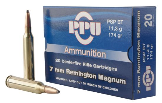 Picture of Ppu Pp7rm2 Standard Rifle 7Mm Rem Mag 174 Gr Pointed Soft Point Boat Tail 20 Per Box/ 10 Case 