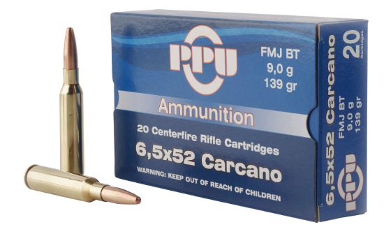 Picture of Ppu Pp6cf Metric Rifle 6.5X52mm Carcano 139 Gr Full Metal Jacket Boat Tail 20 Per Box/ 10 Case 