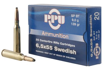 Picture of Ppu Pp6sws Metric Rifle 6.5X55 Swedish 139 Gr Soft Point Boat Tail 20 Per Box/ 10 Case 