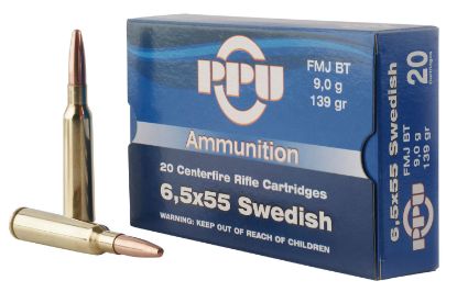 Picture of Ppu Pp6swf Metric Rifle 6.5X55 Swedish 139 Gr Full Metal Jacket Boat Tail 20 Per Box/ 10 Case 