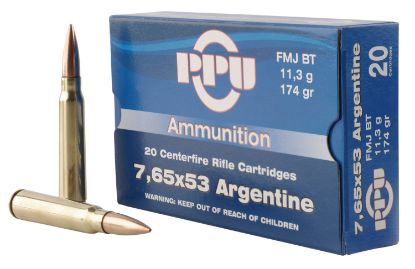 Picture of Ppu Pp7af Metric Rifle 7.65X53mm Argentine 174 Gr Full Metal Jacket Boat Tail 20 Per Box/ 10 Case 