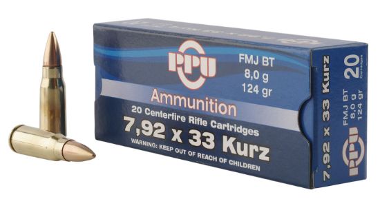 Picture of Ppu Pp7k Metric Rifle 7.9X33mm Kurz 124 Gr Full Metal Jacket Boat Tail 20 Per Box/ 25 Case 