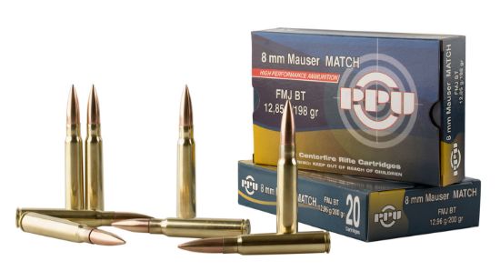 Picture of Ppu Pp8f Metric Rifle 8Mm Mauser 198 Gr Full Metal Jacket Boat Tail 20 Per Box/ 10 Case 