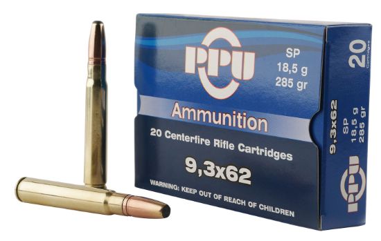 Picture of Ppu Pp9362 Metric Rifle 9.3Mmx62 Mauser 285 Gr Soft Point 20 Per Box/ 10 Case 