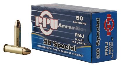 Picture of Ppu Pph38sf Handgun 38 Special 130 Gr Full Metal Jacket 50 Per Box/ 10 Case 