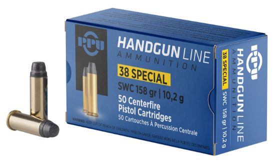 Picture of Ppu Pph38ss Handgun 38 Special 158 Gr Semi Wadcutter 50 Per Box/ 10 Case 