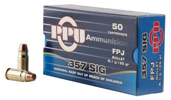 Picture of Ppu Pph357s Handgun 357 Sig 125 Gr Flat Point Jacketed 50 Per Box/ 20 Case 