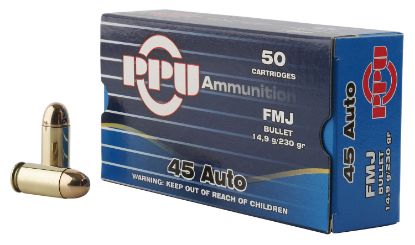 Picture of Ppu Pph45f Handgun 45 Acp 230 Gr Full Metal Jacket 50 Per Box/ 10 Case 